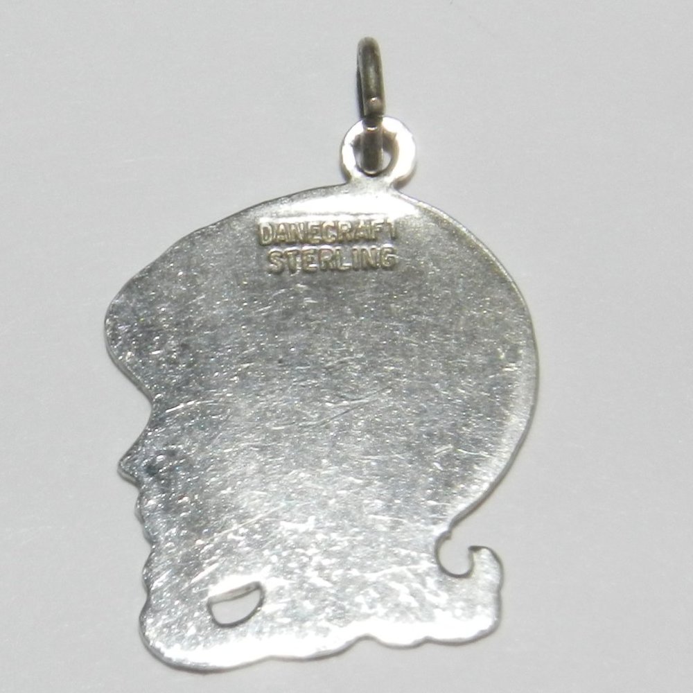 Danecraft 925 Sterling Silver Young Girl Profile Flat Pendant - Picture 3 of 5